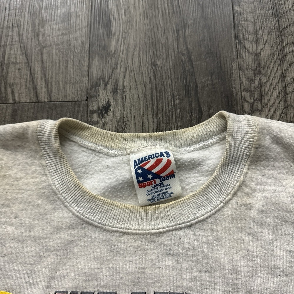 Vintage 90s Washington Redskins The Flintstones Sweatshirt NFL Football Grey L - Picture 5 of 8